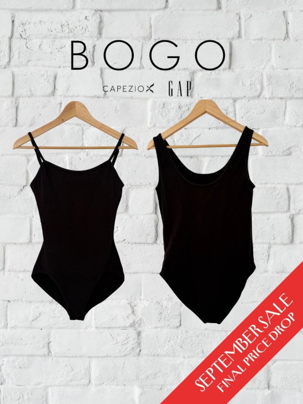 Capezio + Gap Leotard Bundle - 2 Black Tank Leotards - Size M/L